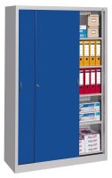 CP Schiebetürenschrank C 2000 Acurado, 2040-00 S10167 lichtgrau, enzianblau 4 Fachböden 120,0 x 40,0 x 195,0 cm