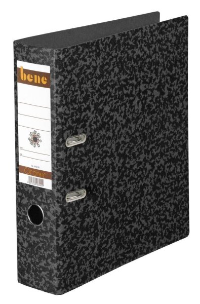 bene Hartpappe Ordner schwarz marmoriert Karton 8,0 cm DIN A4, 1 St.
