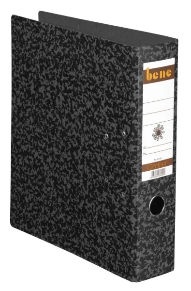bene Hartpappe Ordner schwarz marmoriert Karton 8,0 cm...
