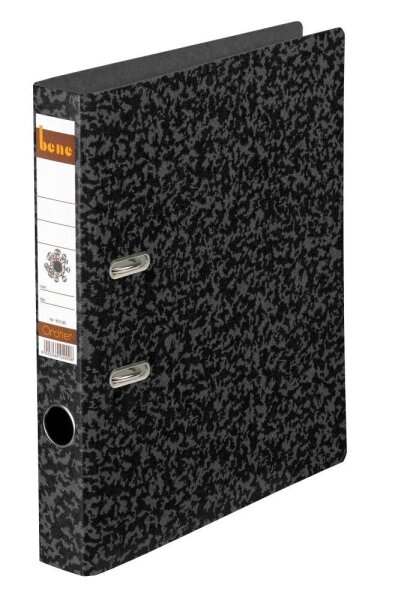 bene Hartpappe Ordner schwarz marmoriert Karton 4,5 cm DIN A4, 1 St.