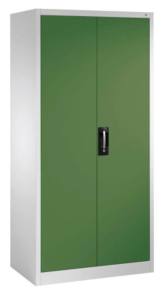 CP Stahlschrank 8922-00 S10553 lichtgrau, rededagrün 4 Fachböden 93,0 x 60,0 x 195,0 cm, aufgebaut, 1 St.