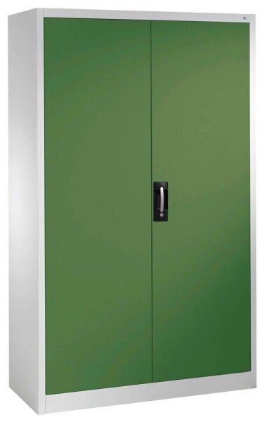 CP Stahlschrank 08930-00 S10012 lichtgrau, rededagrün 4 Fachböden 120,0 x 40,0 x 195,0 cm, aufgebaut, 1 St.