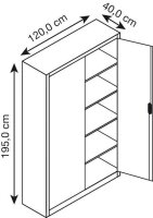 CP Stahlschrank 08930-00 S10014 lichtgrau 4...