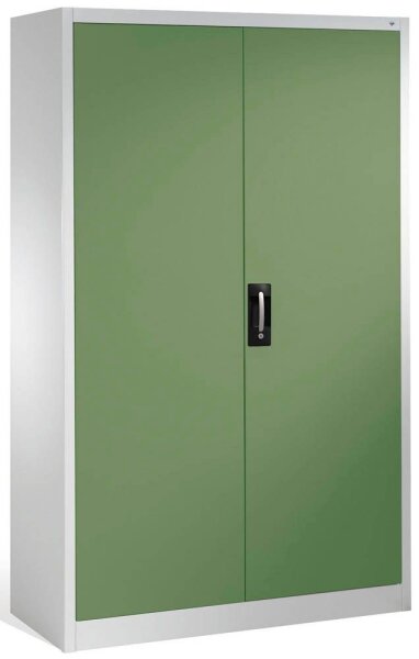 CP Stahlschrank 08931-00 S10012 lichtgrau, rededagrün 4 Fachböden 120,0 x 50,0 x 195,0 cm, aufgebaut, 1 St.