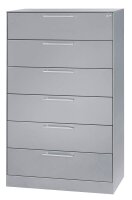 CP C 3000 Asisto Karteischrank silber 6 Schubladen 80,0 x 43,5 x 131,0 cm, 1 St.