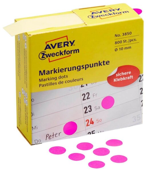 AVERY Zweckform Klebepunkte 3850 magenta Ø 10,0 mm, 800 St.