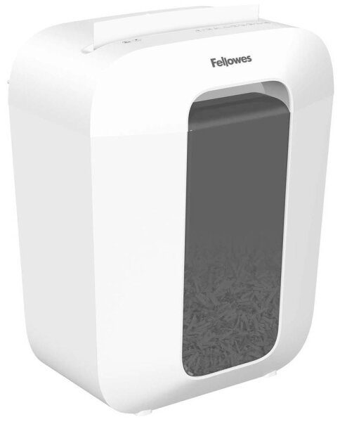 Fellowes Powershred LX50 Aktenvernichter mit Partikelschnitt P-4, 4 x 37 mm, bis 9 Blatt, weiß
