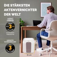 Fellowes Powershred LX50 Aktenvernichter mit Partikelschnitt P-4, 4 x 37 mm, bis 9 Blatt, weiß