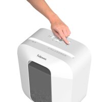Fellowes Powershred LX25 Aktenvernichter mit Partikelschnitt P-4, 4 x 37 mm, bis 6 Blatt, weiß