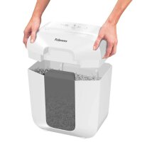 Fellowes Powershred LX25 Aktenvernichter mit Partikelschnitt P-4, 4 x 37 mm, bis 6 Blatt, weiß