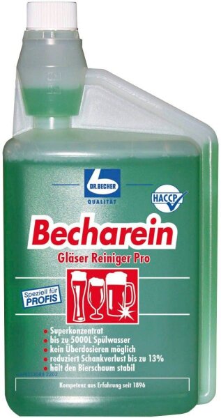 DR.BECHER Becharein Gläser Reiniger Pro Spülmittel, 1 l, 1 St.