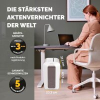 Fellowes Powershred LX65 Aktenvernichter mit Partikelschnitt P-4, 4 x 40 mm, bis 10 Blatt, weiß