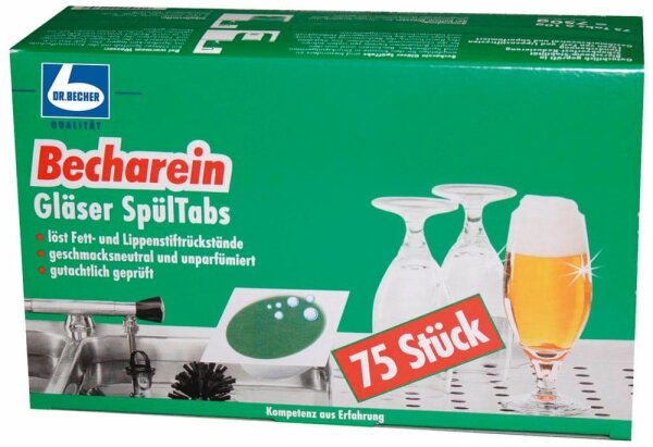 DR.BECHER Becharein Gläser SpülTabs Spülmaschinentabs, 75 St.