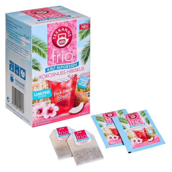 TEEKANNE frio Kokosnuss-Hibiskus Tee 18 Portionen