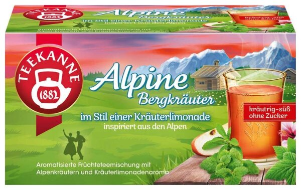 TEEKANNE Alpine Bergkräuter Tee 18 Portionen