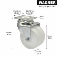 WAGNER® design yourself Apparate-Doppel-Lenkrolle ECO...