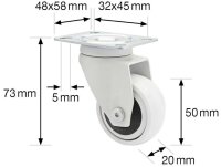 WAGNER® design yourself Rollen für Schränke und Regale RO 2251, 4 St.