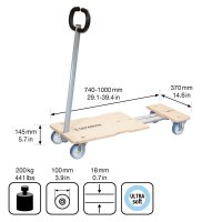 WAGNER® design yourself Transportwagen STAR CARRIER EXTENDABLE MM 1333 birke 37,0 x 74,0 x 14,5 cm bis 200,0 kg