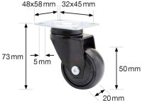 WAGNER® design yourself Rollen für Schränke und Regale RO 2252, 4 St.