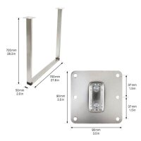 WAGNER® design yourself ST 5012 Tischbein silber , 2 St.