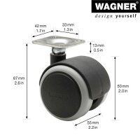 WAGNER® design yourself Rollen für Schränke und Regale RO 1728, 4 St.
