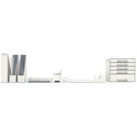 LEITZ Schubladenbox WOW Cube  perlweiß/grau 52142001, DIN A4 mit 5 Schubladen, 1 St.