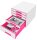 LEITZ Schubladenbox WOW Cube  perlweiß/pink 52142023, DIN A4 mit 5 Schubladen, 1 St.