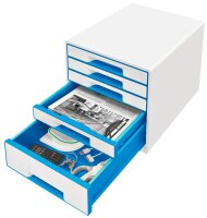 LEITZ Schubladenbox WOW Cube  perlweiß/blau...