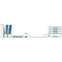 LEITZ Schubladenbox WOW Cube  perlweiß/blau 52142036, DIN A4 mit 5 Schubladen, 1 St.