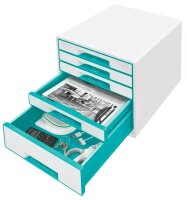 LEITZ Schubladenbox WOW Cube  perlweiß/eisblau...
