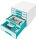 LEITZ Schubladenbox WOW Cube  perlweiß/eisblau 52142051, DIN A4 mit 5 Schubladen, 1 St.