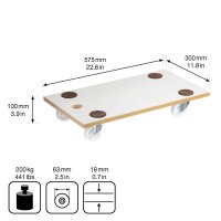 WAGNER® design yourself Transportroller MM 1319 weiß 30,0 x 57,5 x 11,0 cm bis 200,0 kg