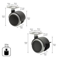 WAGNER® design yourself Rollen für Schränke und Regale RO 0724, 8 St.