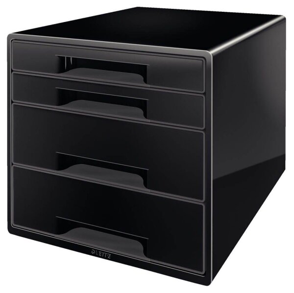 LEITZ Schubladenbox CUBE Duo Colour  schwarz/grau 52521095, DIN A4 mit 4 Schubladen, 1 St.