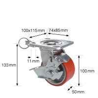 WAGNER® design yourself Schwerlast-Lenkrolle RO 0114 rot
