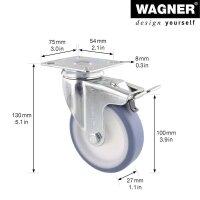 WAGNER® design yourself Apparate-Lenkrolle RO 3700 grau