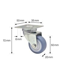 WAGNER® design yourself Apparate-Lenkrolle RO 1751 grau