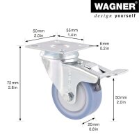 WAGNER® design yourself Apparate-Lenkrolle RO 3751 grau