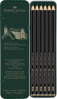 FABER-CASTELL Pitt Graphite Matt Graphitstifte schwarz, 6 St.
