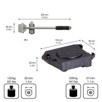 WAGNER® design yourself Möbelroller-Set MM 3113 schwarz 12,0 x 8,0 x 3,4 cm