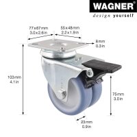 WAGNER® design yourself Apparate-Doppel-Lenkrolle ECO...