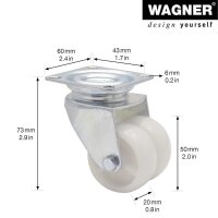 WAGNER® design yourself Apparate-Doppel-Lenkrolle ECO...
