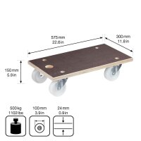 WAGNER® design yourself Transportroller MAXGRIP Power MM 1143 braun 30,0 x 57,5 x 15,0 cm bis 500,0 kg