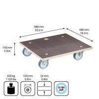 WAGNER® design yourself Transportroller MAXGRIP Power MM 1145 braun 49,0 x 59,0 x 15,0 cm bis 500,0 kg