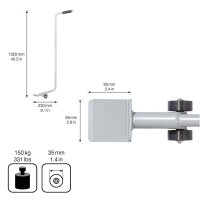 WAGNER® design yourself Möbelheber  MM 4121 silber 6,5 cm³ x 23,0 cm x 102,0 cm