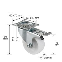 WAGNER® design yourself Transportgeräte-Lenkrolle MM 0075 weiß