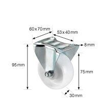 WAGNER® design yourself Transportgeräte-Lenkrolle MM 0075 weiß
