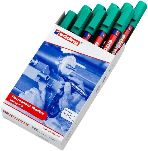 edding 300 Permanentmarker grün 1,5 - 3,0 mm, 10 St.