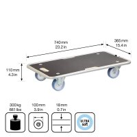 WAGNER® design yourself Transportroller MM 1345 braun 36,5 x 74,0 x 14,5 cm bis 300,0 kg