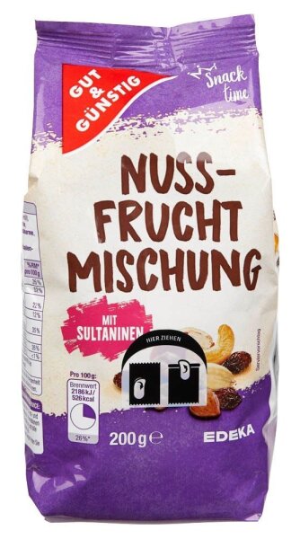 GUT&GÜNSTIG Nuss-Frucht Mischung  200,0 g, 1 Pack